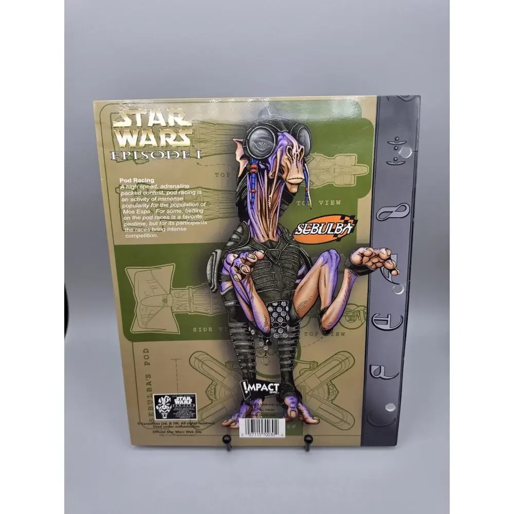 Vintage Lucasfilms Star Wars Pod Racing Pocket Folder Anakin Sebulba Episode 1